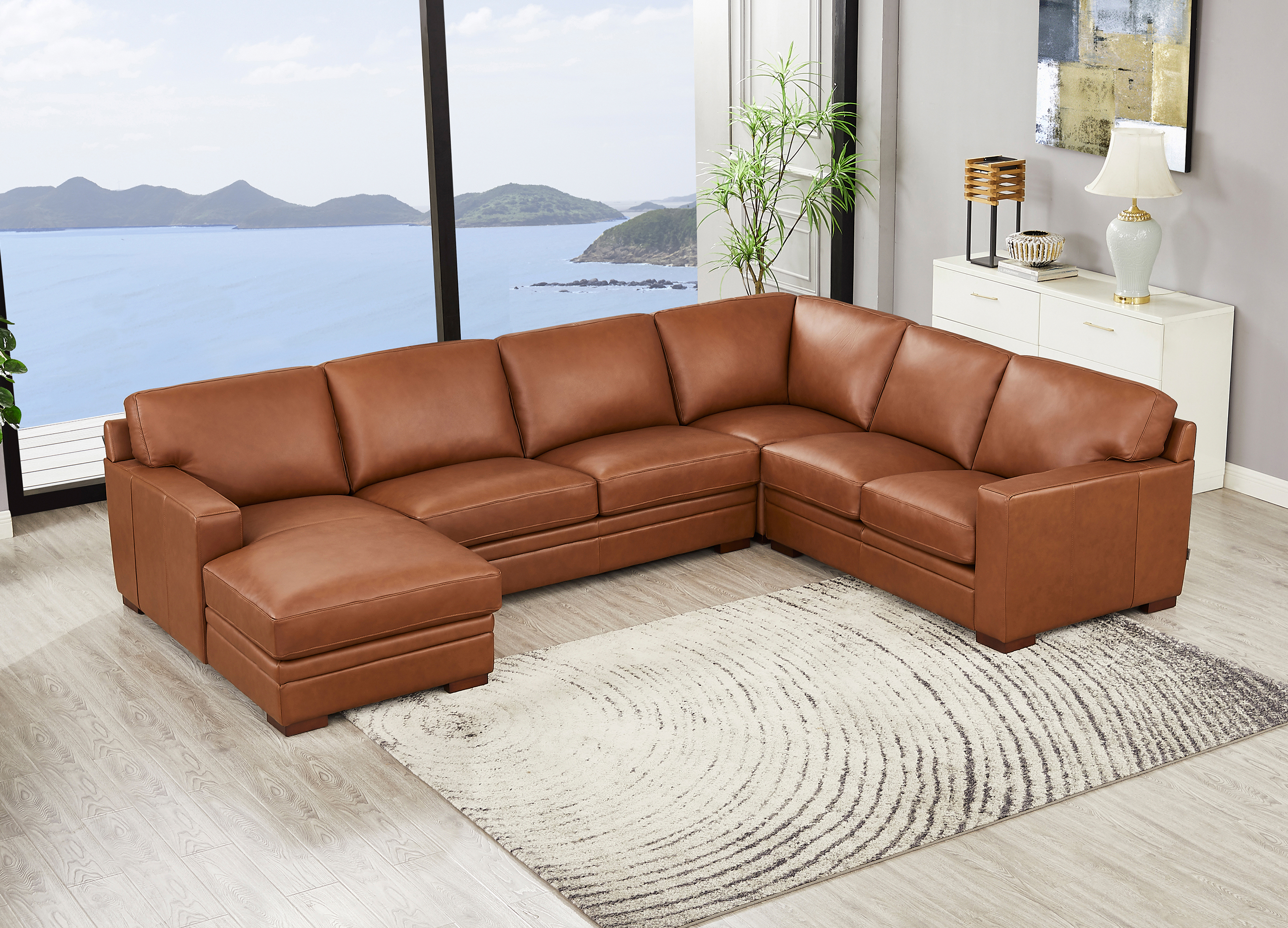 Hydeline Leather Furniture - Dillon Leather Sectional 