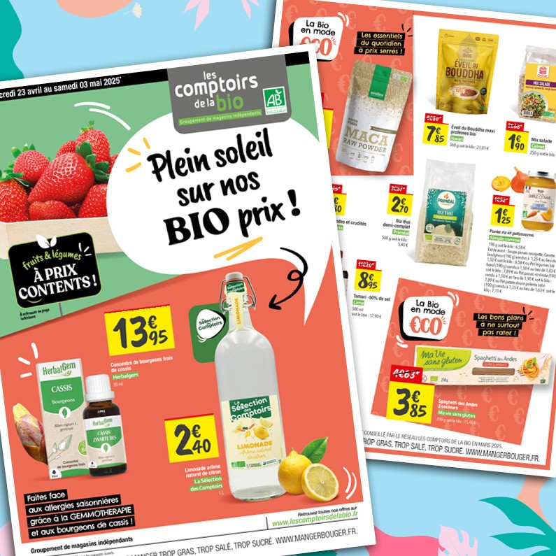 Plein soleil sur nos BIO prix ! Les Comptoirs de la bio