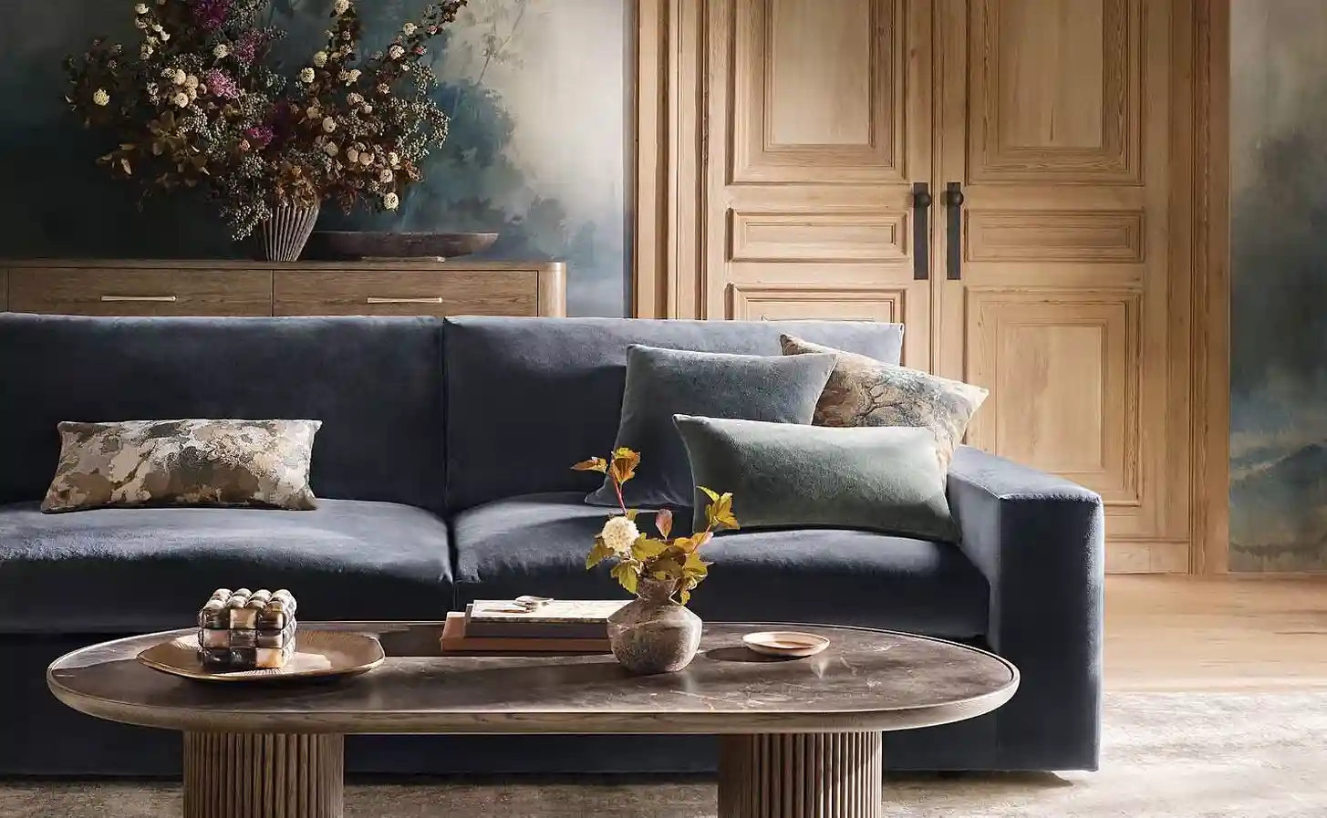 Arhaus Kipton Sofa in Beacon Dusk a performance fabric by Crypton Arhaus Kipton Sofa in Beacon Dusk a performance fabric by Crypton