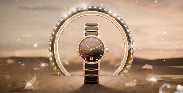 Rado Centrix Automatic Diamonds – stainless steel and high-tech ceramic bracelet watch with diamond hour markers